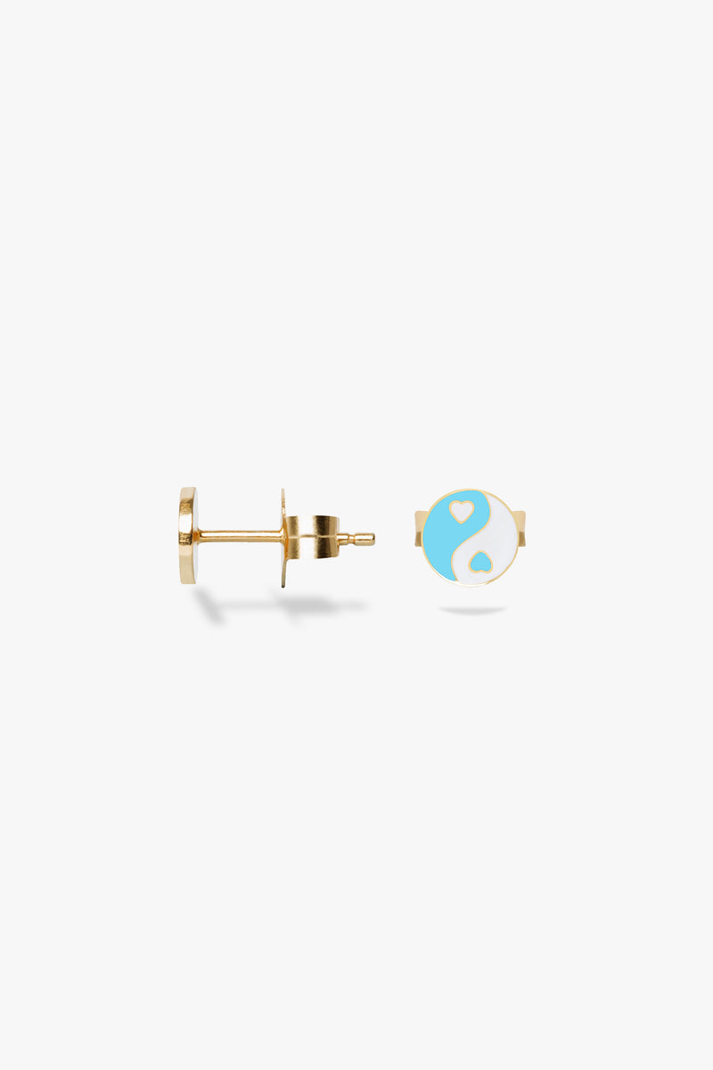 Gold Yin Yang Stud Earring