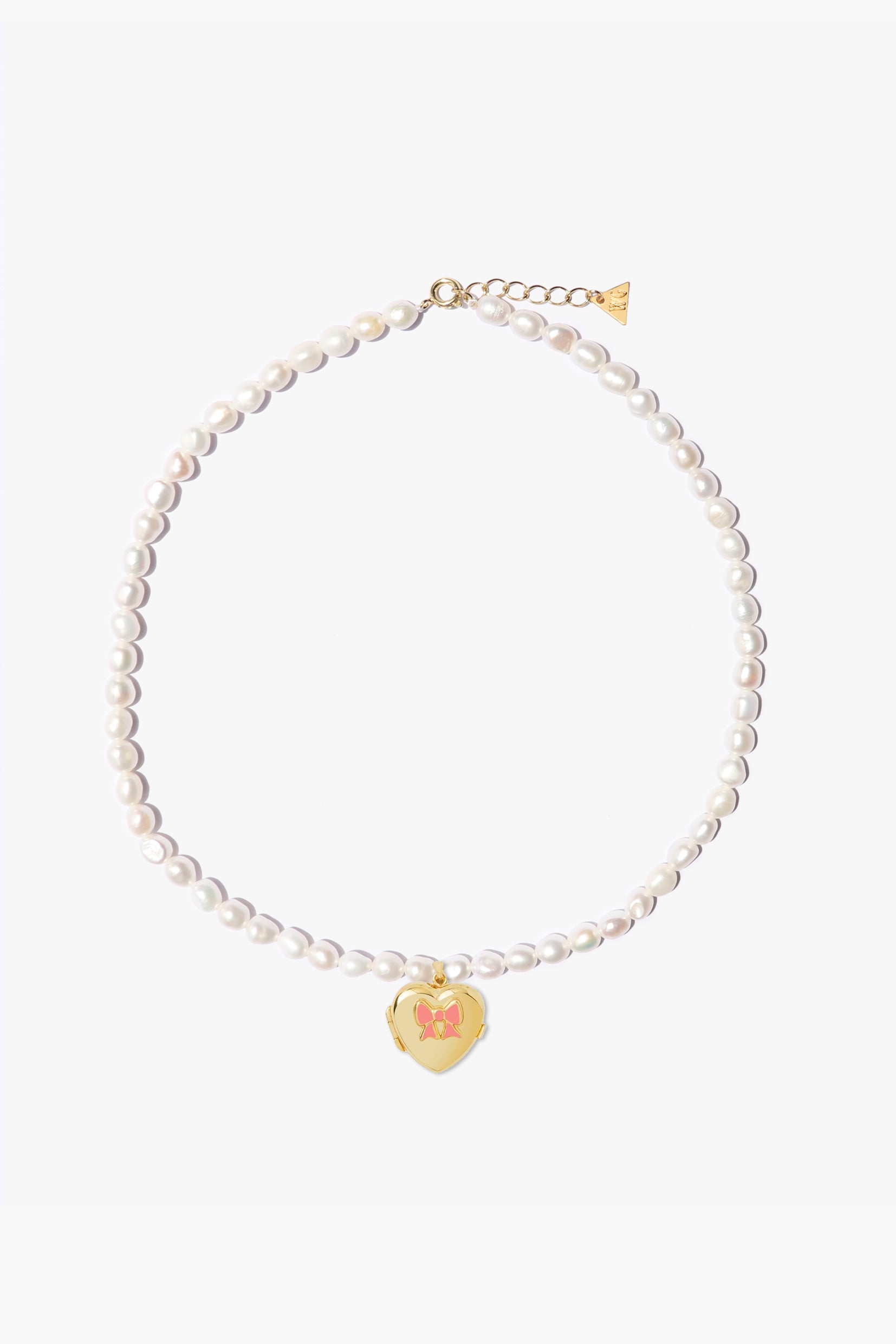 Heart Locket Knitted Pearl Necklace – Wilhelmina Garcia