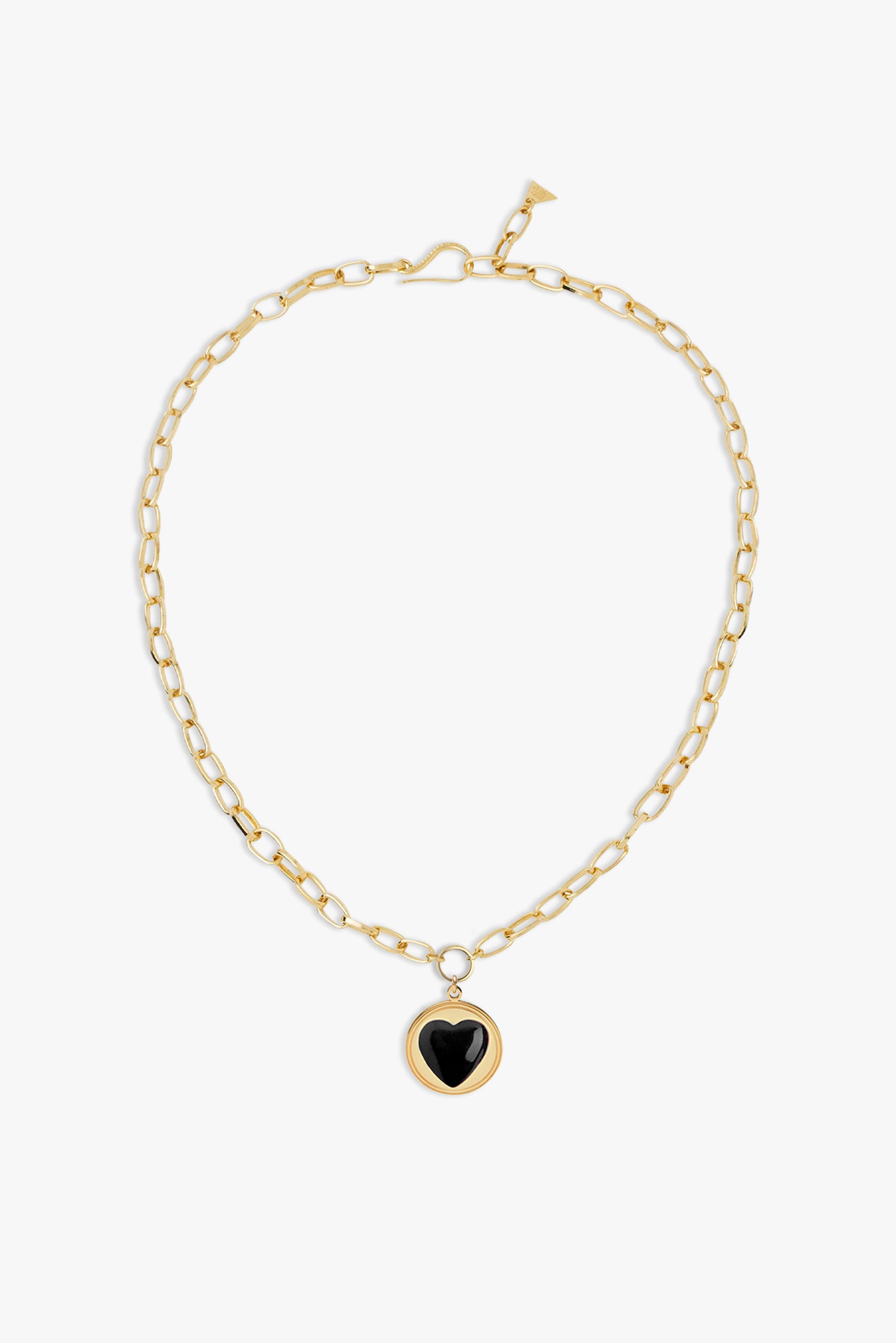 Black heart store necklace gold