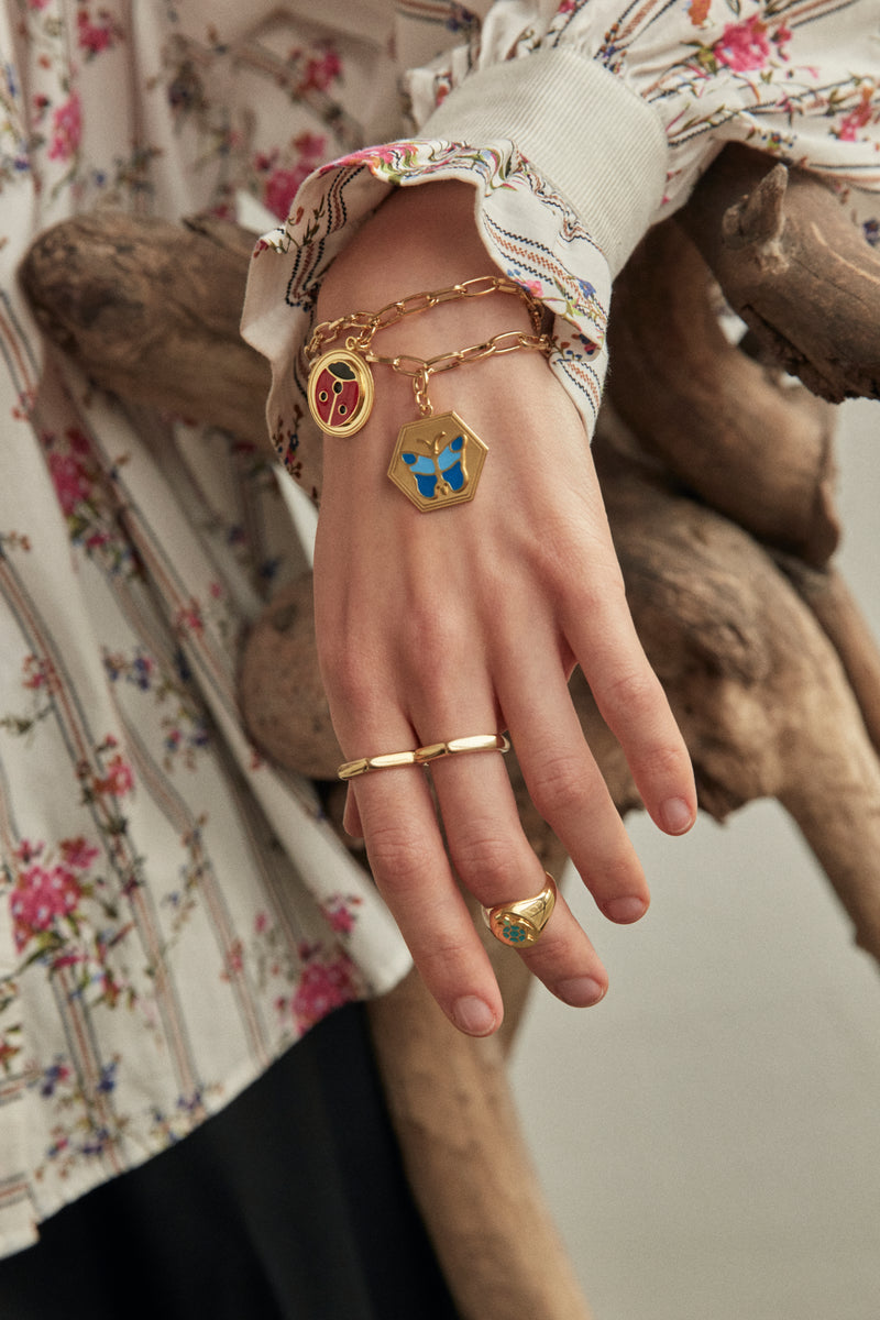 Gold Ladybug Bracelet - Wilhelmina Garcia