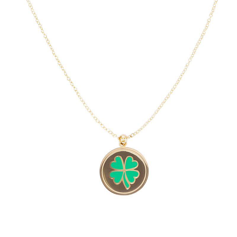 Gold Clover Skinny Chain Necklace