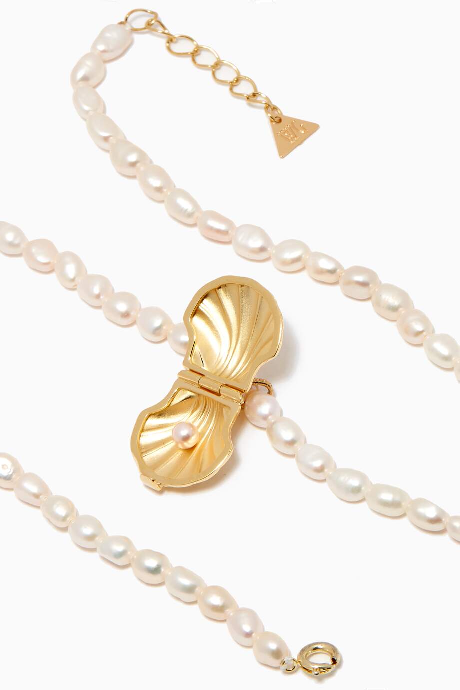 Heart Locket Knitted Pearl Necklace – Wilhelmina Garcia