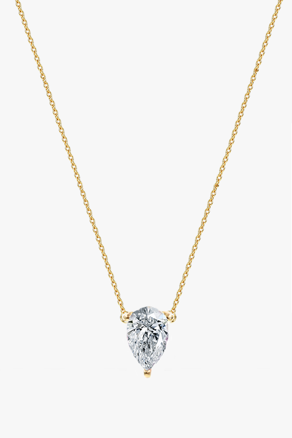 WG FINE- Pear Cut Lab-Grown Diamond Pendant