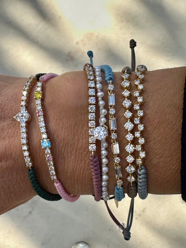 WG FINE- Half Heart Tennis Bracelet