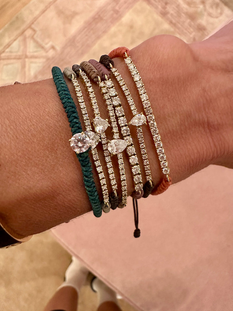 WG FINE- Half Pear Tennis Bracelet