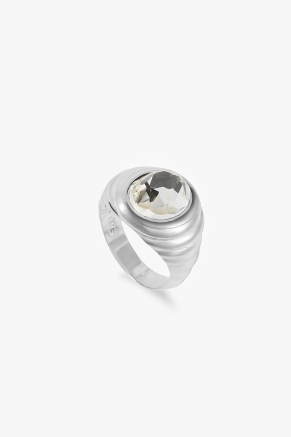 Silver Naked Crystal Ring