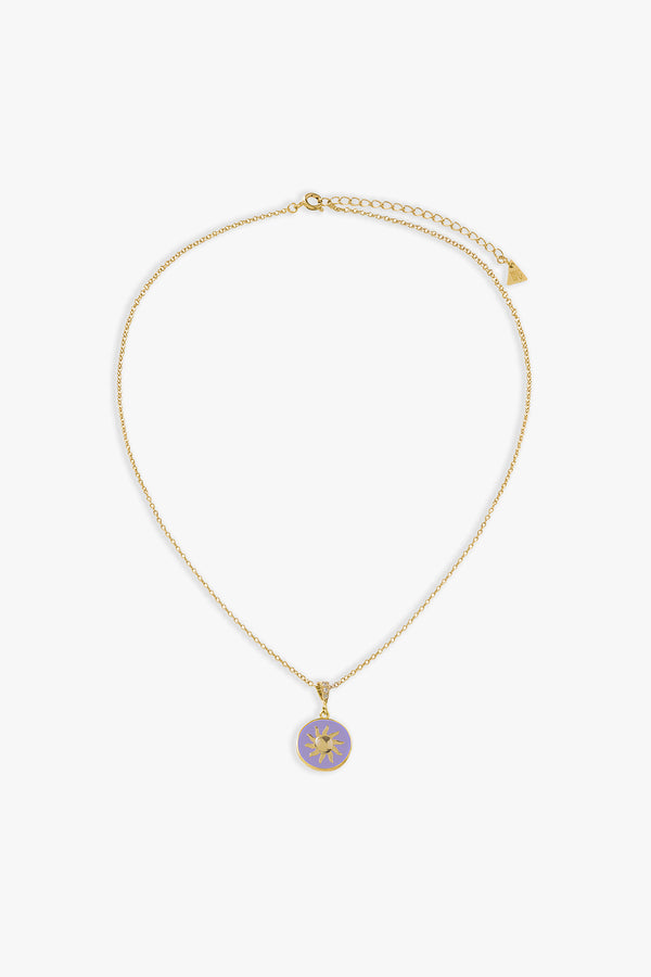 Gold Purple Bloom Cosmic Sparkle Necklace