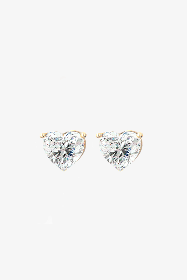 WG FINE- Heart Cut Lab-Grown Diamond Studs