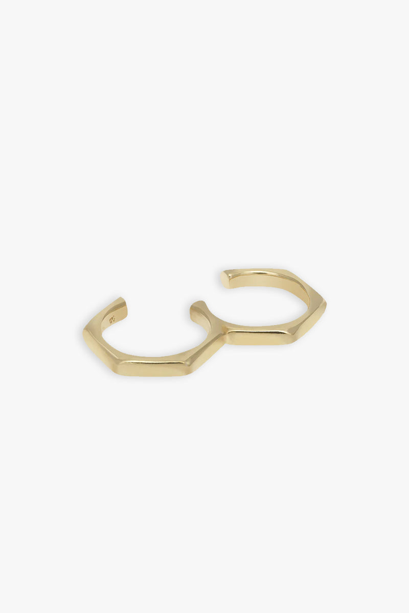 Gold Double Nut Ring