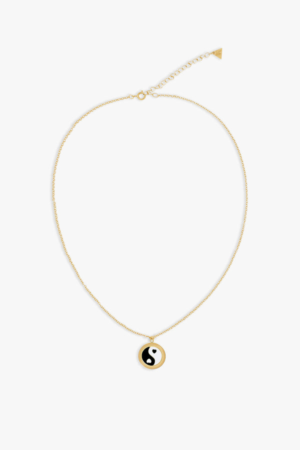 Gold Yin Yang Skinny Chain Necklace