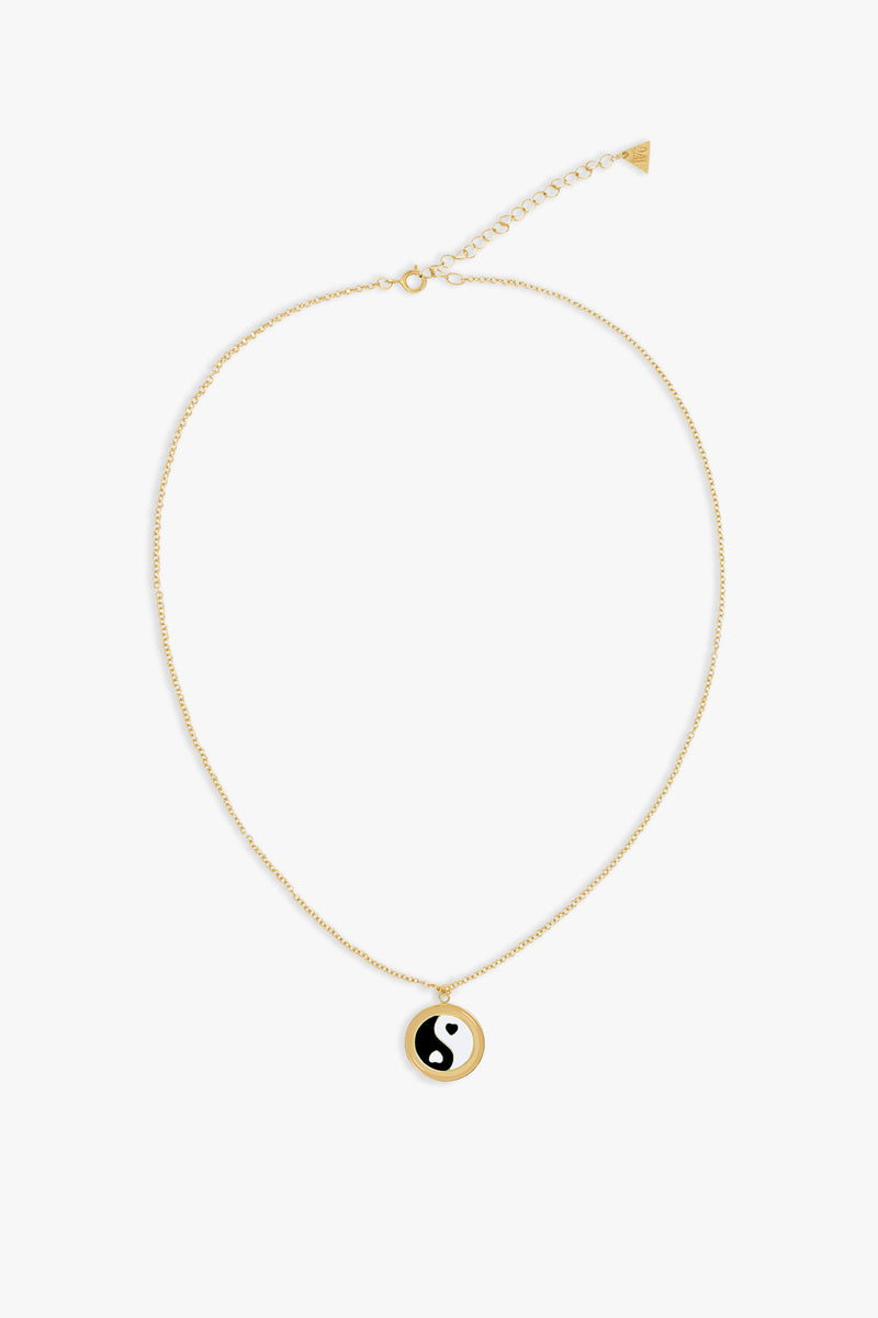Gold Yin Yang Skinny Chain Necklace