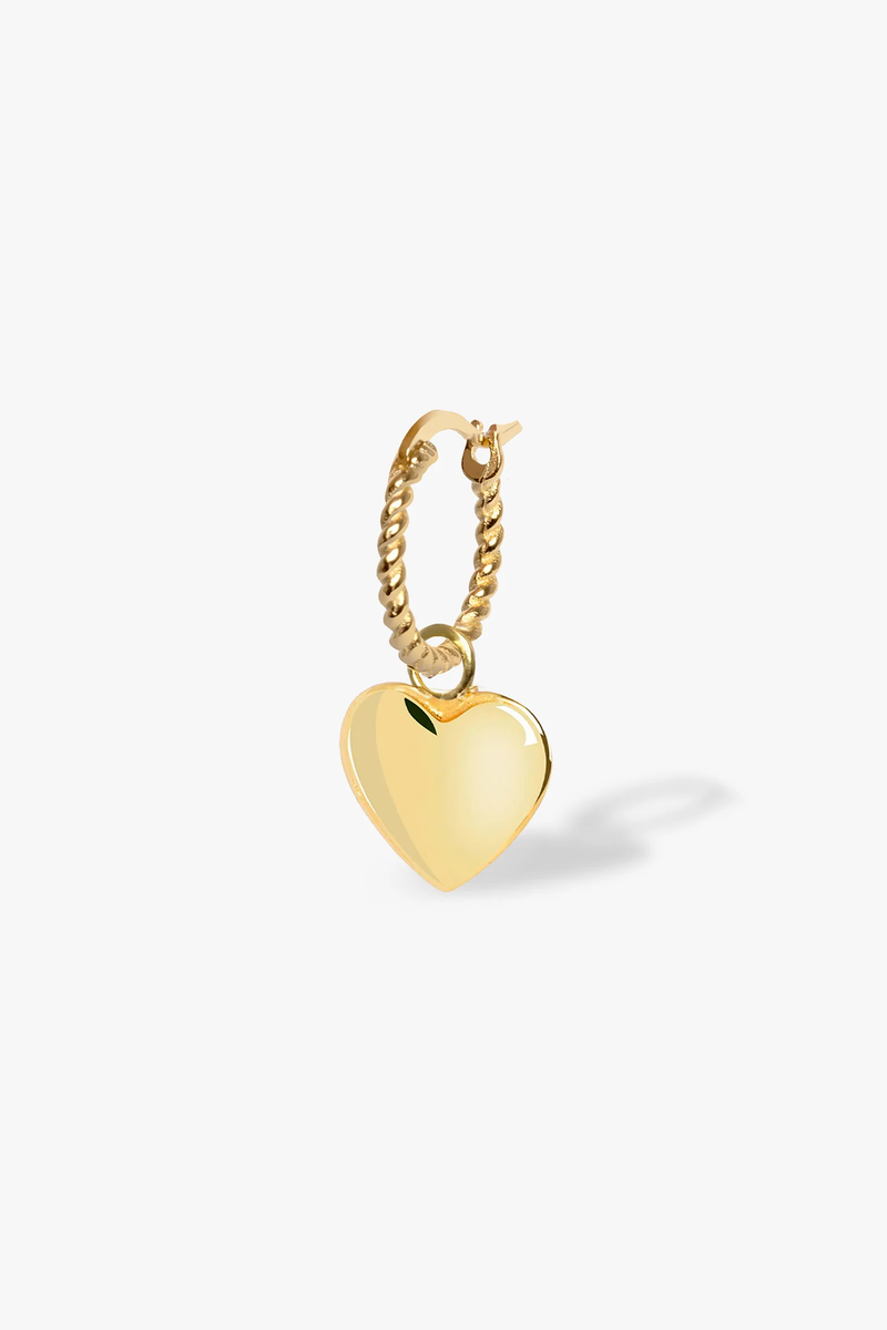 Gold Naked Heart Rope Earring