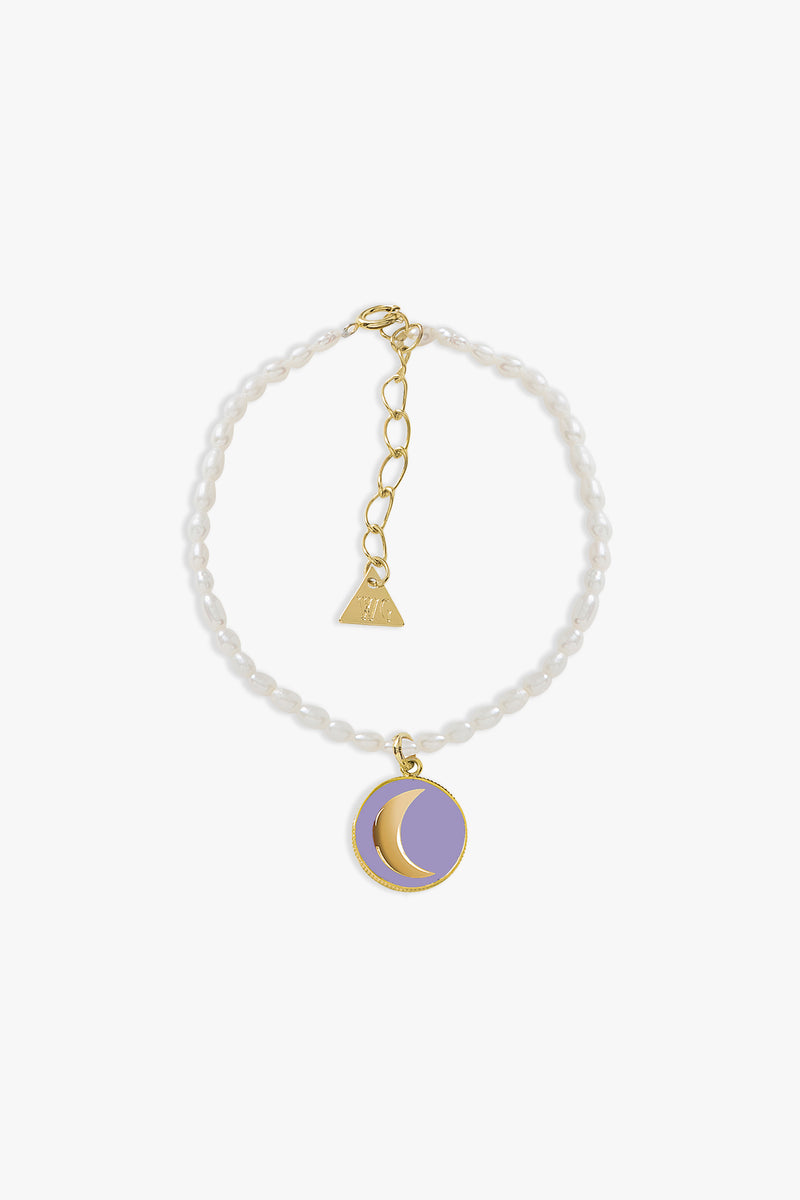 Gold Purple Bloom Cosmic Love Pearl Bracelet