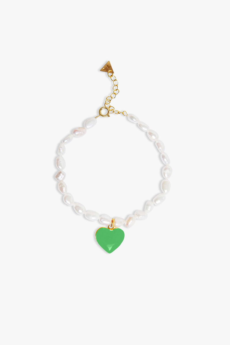 Heart And Pearl Dating Bracelet