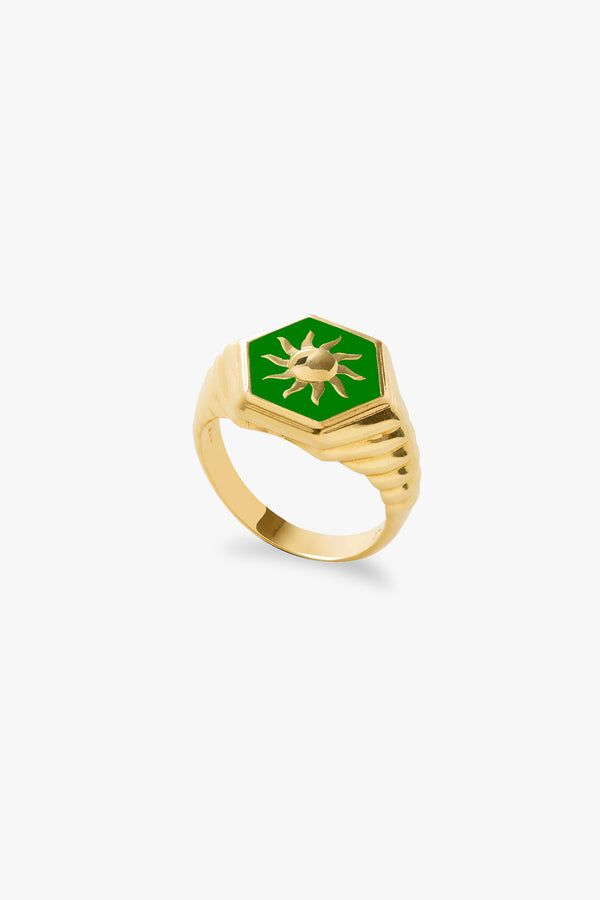 Gold Green Sunlight Ring