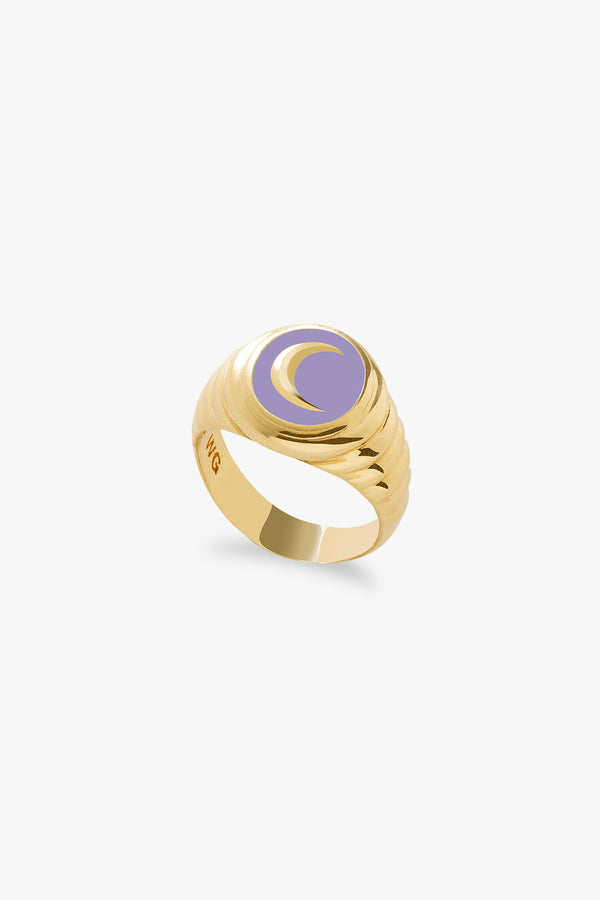 Gold Purple Bloom Moonchild Ring