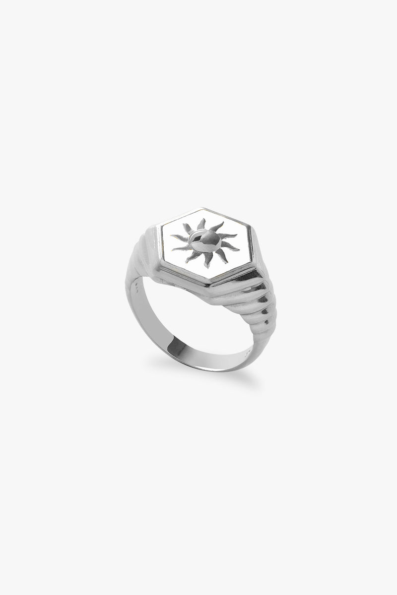 Silver White Dust Sunlight Ring