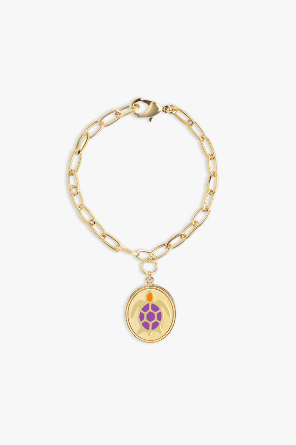 Gold Purple Turtle Bracelet
