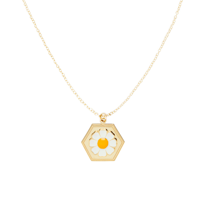 Gold Daisy Skinny Chain Necklace