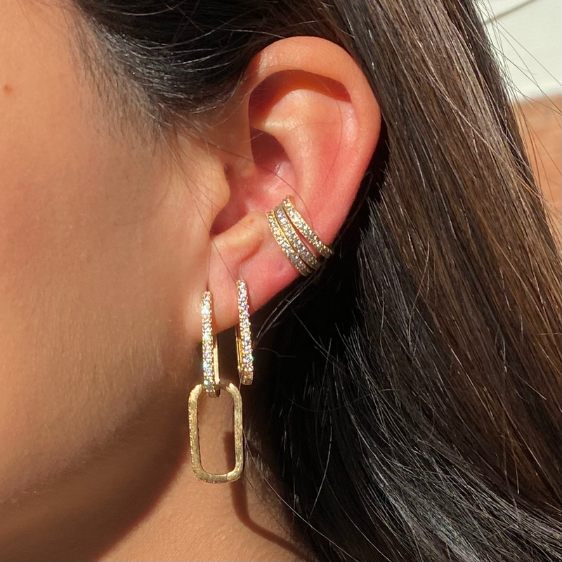 Oval Hoop Crystal Earrings