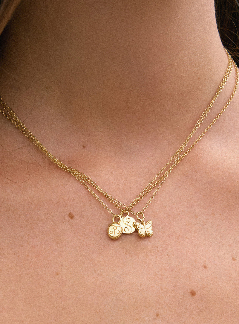 Gold Skinny Naked Ladybug Necklace