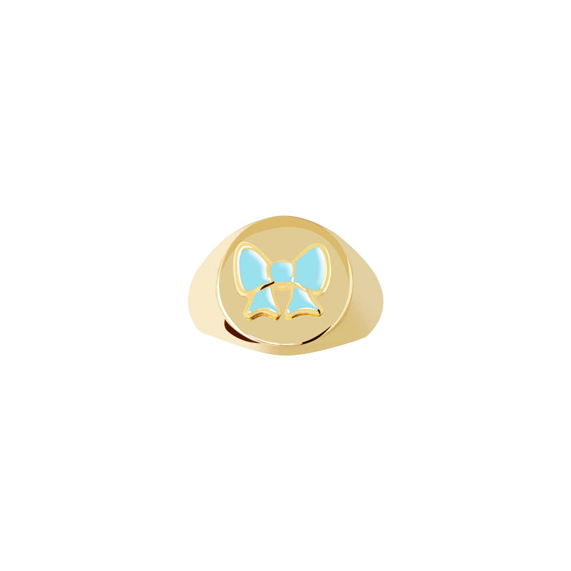 Baby Blue Minnie Bow Signet Ring