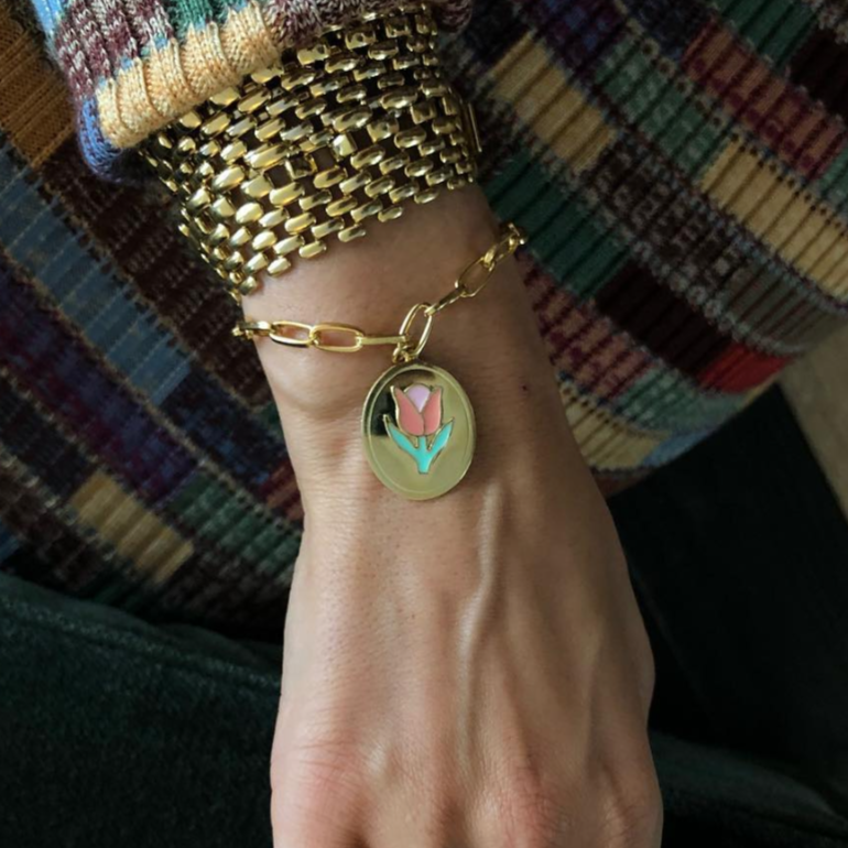 Gold tulip bracelet - Wilhelmina Garcia