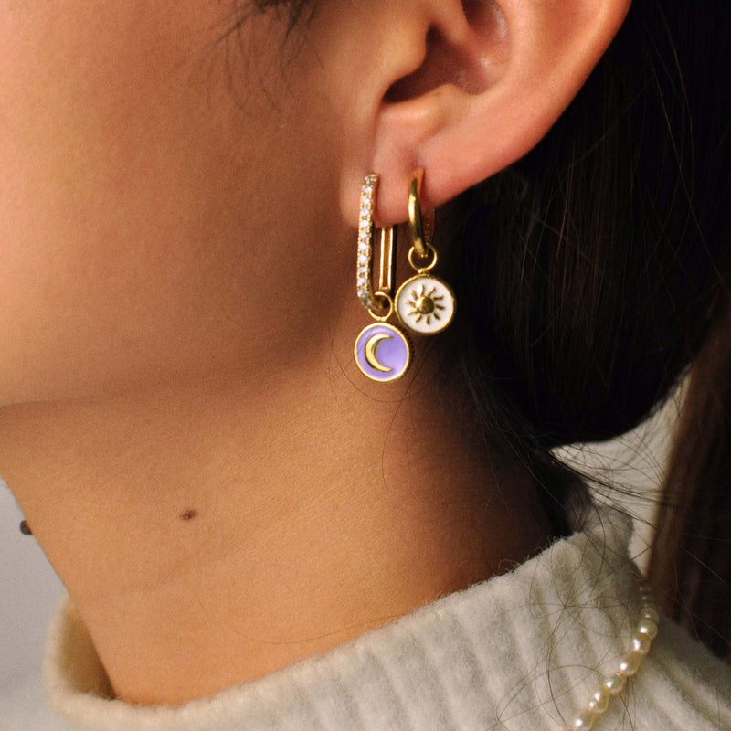 Gold Cosmic Oval Earrings