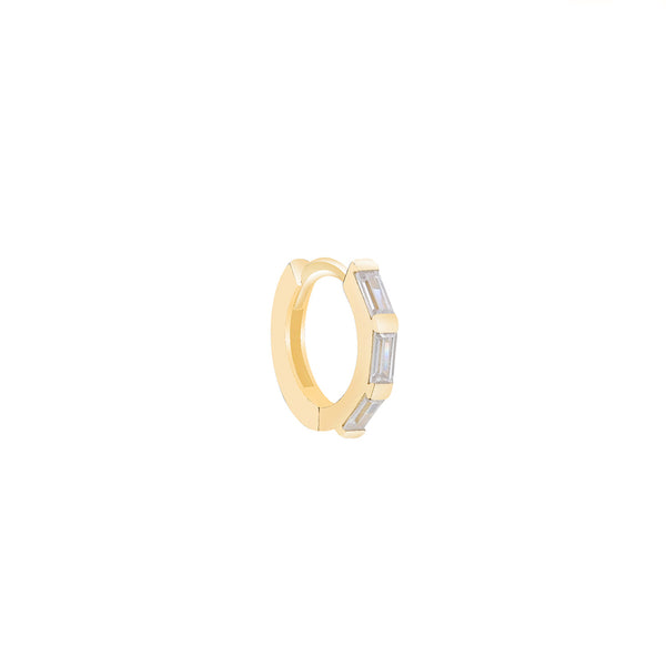 Mini hoop squared zircons earring - Wilhelmina Garcia