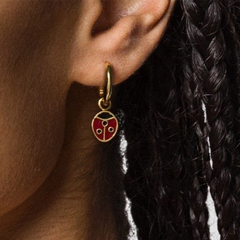 Gold Ladybug Earring