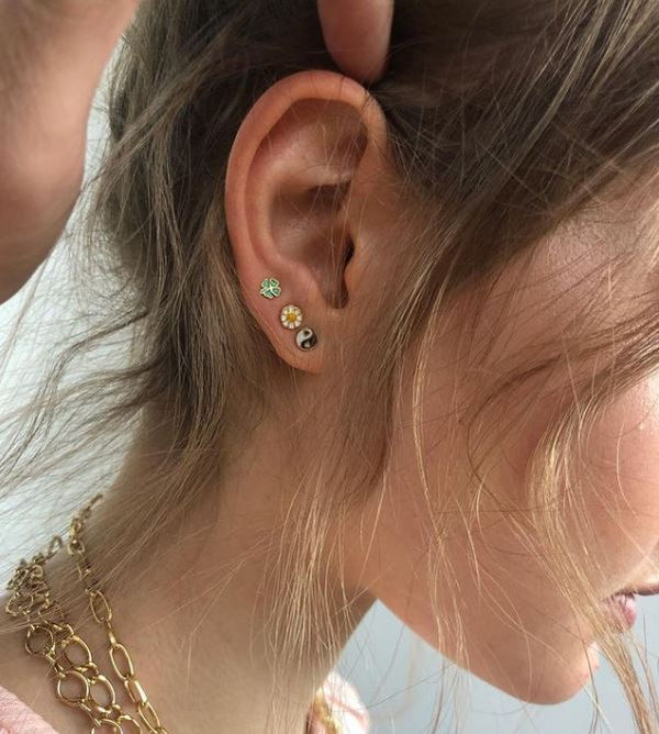 Gold Daisy Stud Earring